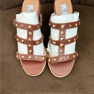 Hot in Hollywood Studded Tan Sandals